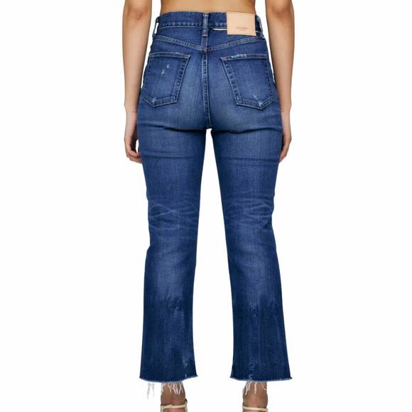 NEW MOUSSY rhode cropped flare jean in dark blue - Picture 3 of 3